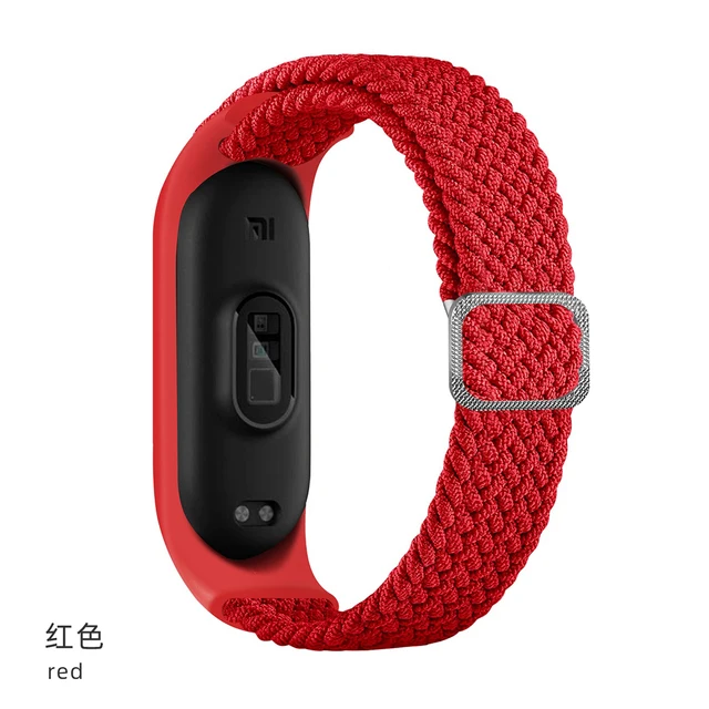 Correa de nailon elástica trenzada para Xiaomi Mi Band 5/6/7, accesorios de  reloj inteligente, correa de repuesto ajustable, pulsera duradera, pulsera