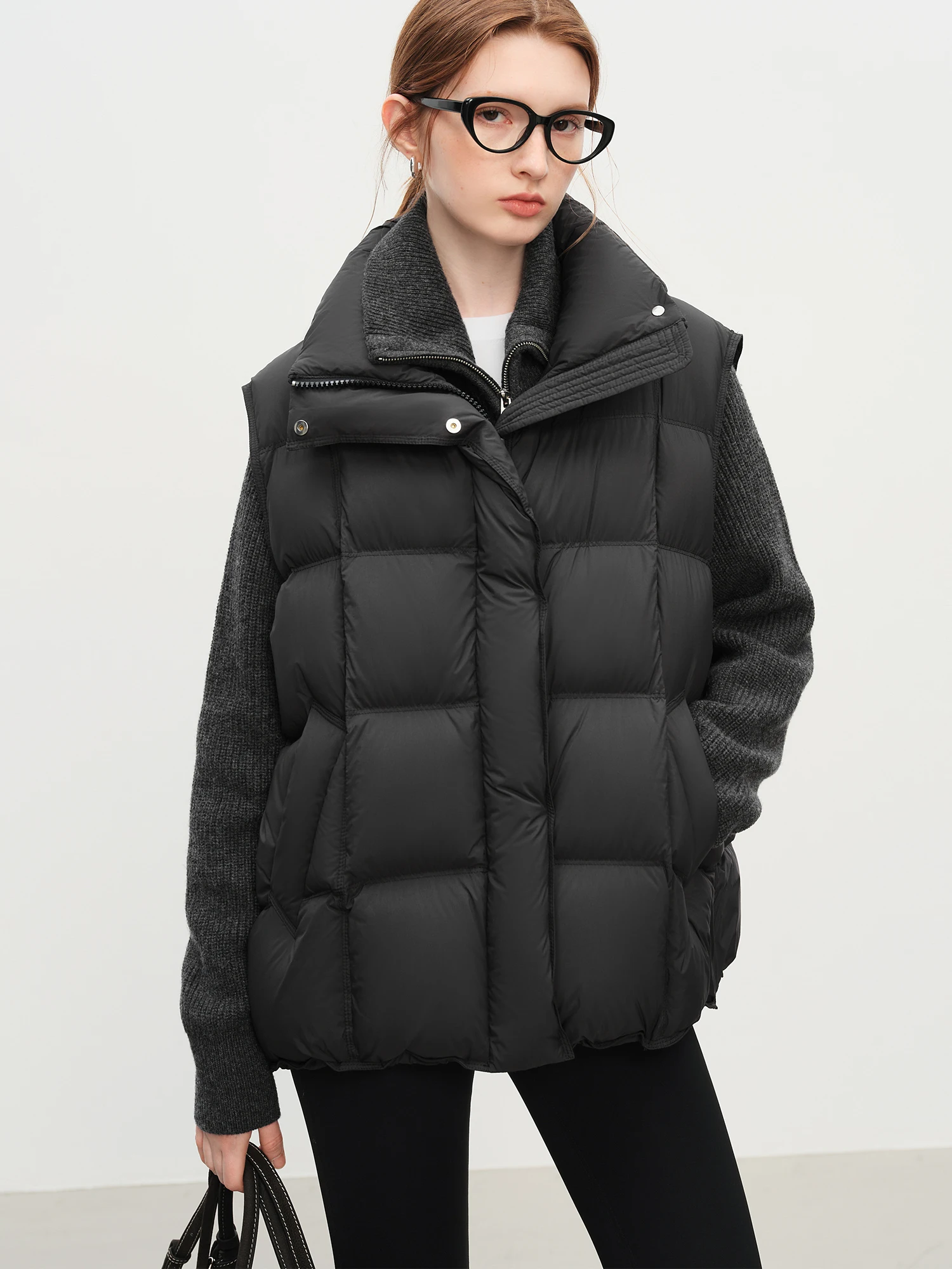 FSLE 2025 Winter Women's Korean Style Stand Collar Puffer Vest - Lightweight Down-Free Design Oversized Cloud-Like Fit Casual