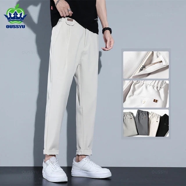 Pantalon droit pour homme, vêtement de marque de haute qualité, matière  douce et résistante, style décontracté, idéal pour le bureau, collection  automne et hiver - AliExpress