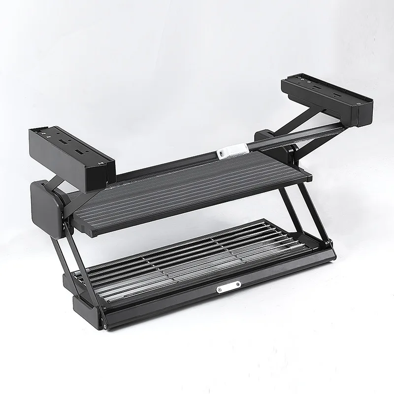 Kitchen Cabinet Lift Basket Storage Rack Condiment Dishes Pull-down Folding Kitchen Creative Home Organizer Holders Accessories