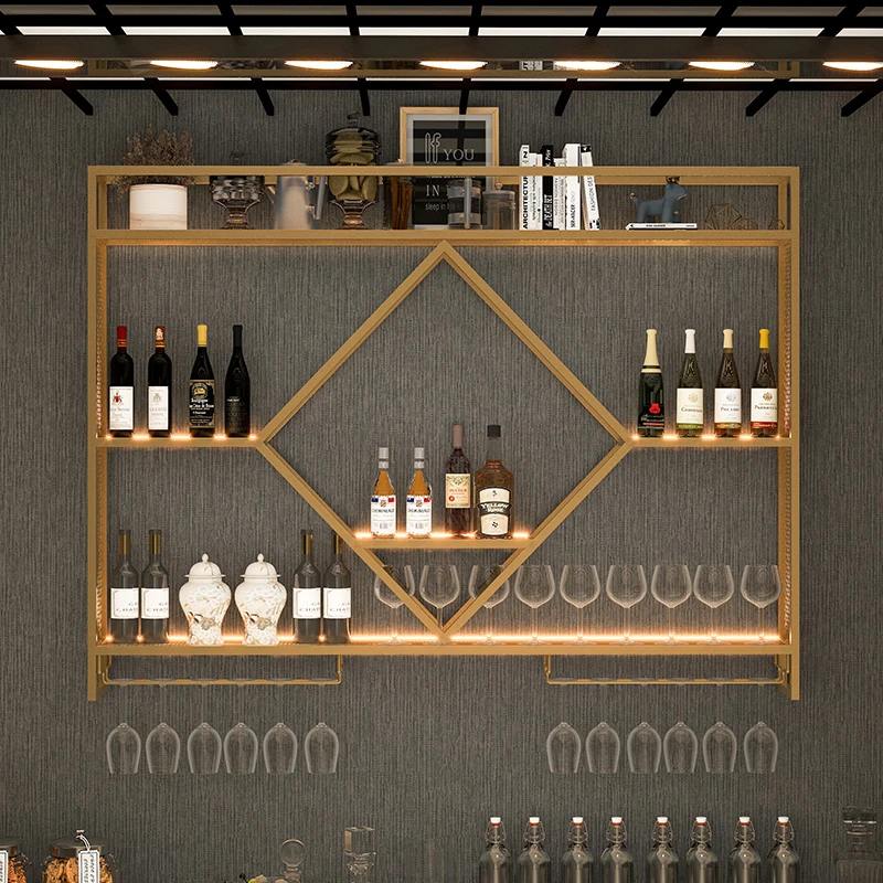 Traditional Industrial Bar Cabinets Holder Hotel Lobby Modern Center Wine Racks Retail Cocktails Armoire Vitre Outdoor Furniture