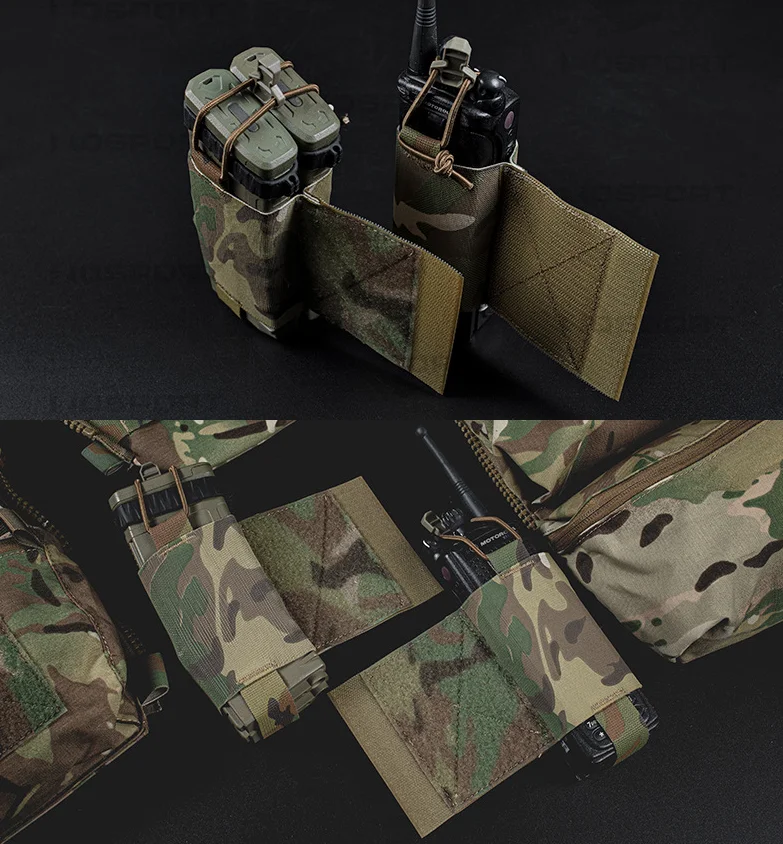 Taktische elastische MBITR Radio Halter Wingman Pouch AR M4 5,56 Magazin Lagerung Shock Cord Retension Jagd Weste Zubehör – Detail 13