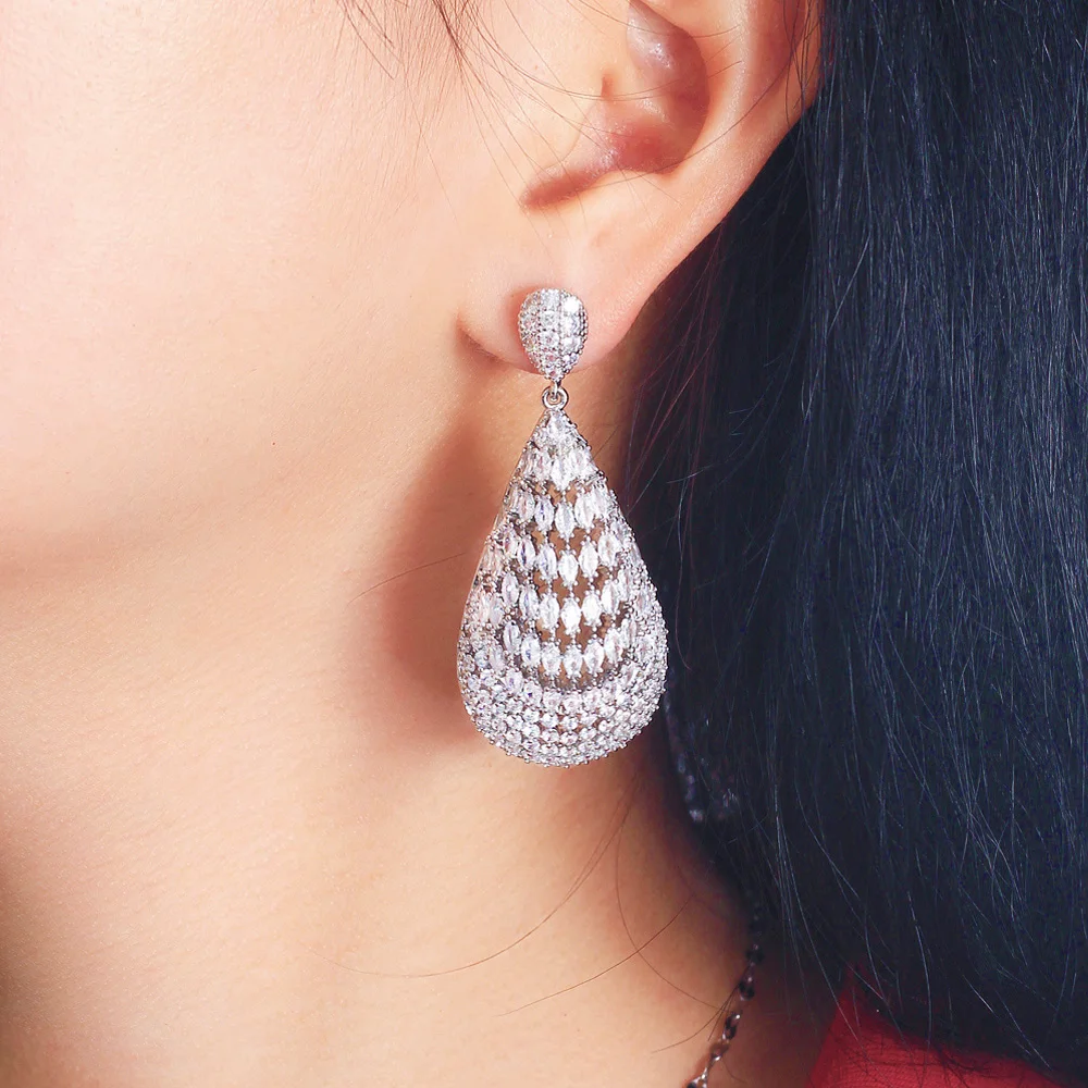 Rhinestone Chandelier Earrings For Women – Sparkly Crystal Dangle Earrings For Wedding, Party, Prom & Special Events