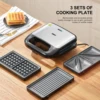 3-in-1 Waffle, Grill & Sandwich Maker, Panini Press Grill and Waffle Iron Set with Removable Non-Stick Plates 2