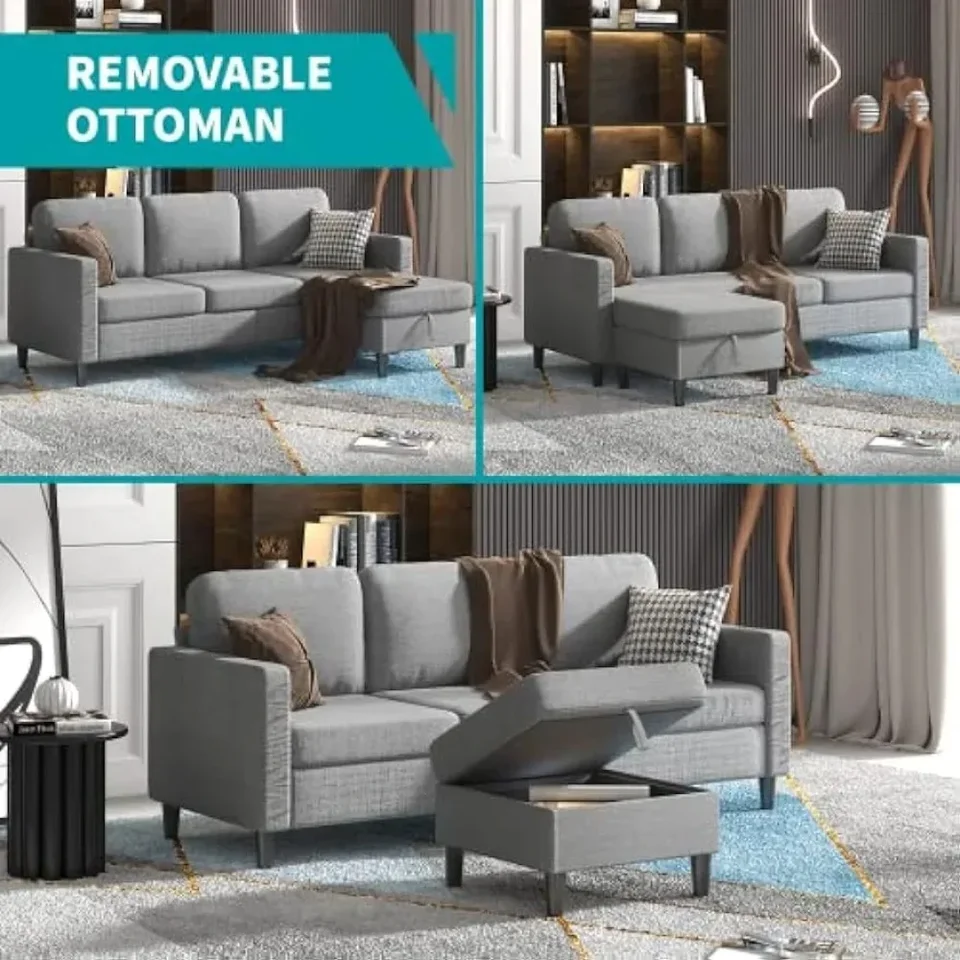 コンバーチブルL字型ソファ,3人掛けソファ,モダンなデザイン,快適な