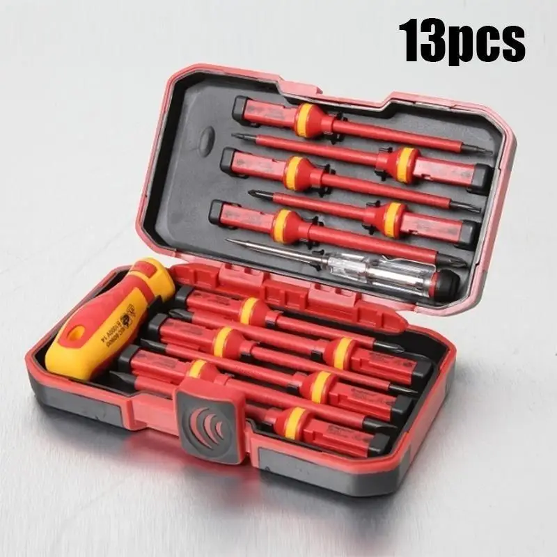 13 piece insulation screwdriver set cross shaped high-voltage resistant