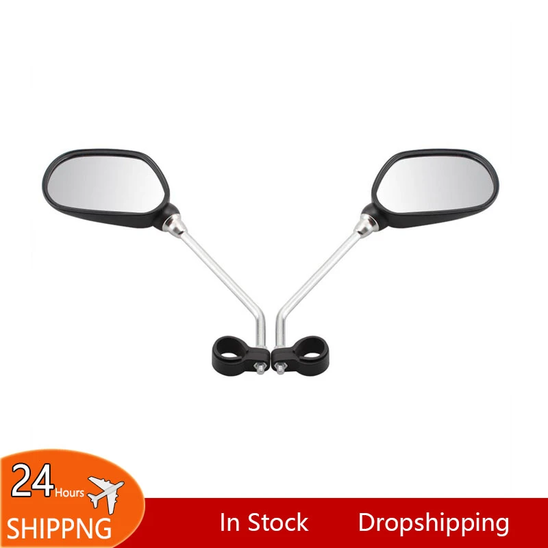 1 Pair Bicycle Rear View Glass Mirror Bike Handlebar Wide Range Back