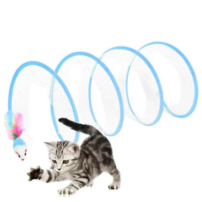 

Cat Tunnel Toy Collapsible Kitten Tunnels S Shaped Cat Teasers Tunnel Bored Interactive Pet Toys For Cat Puppy Kitten Rabbit