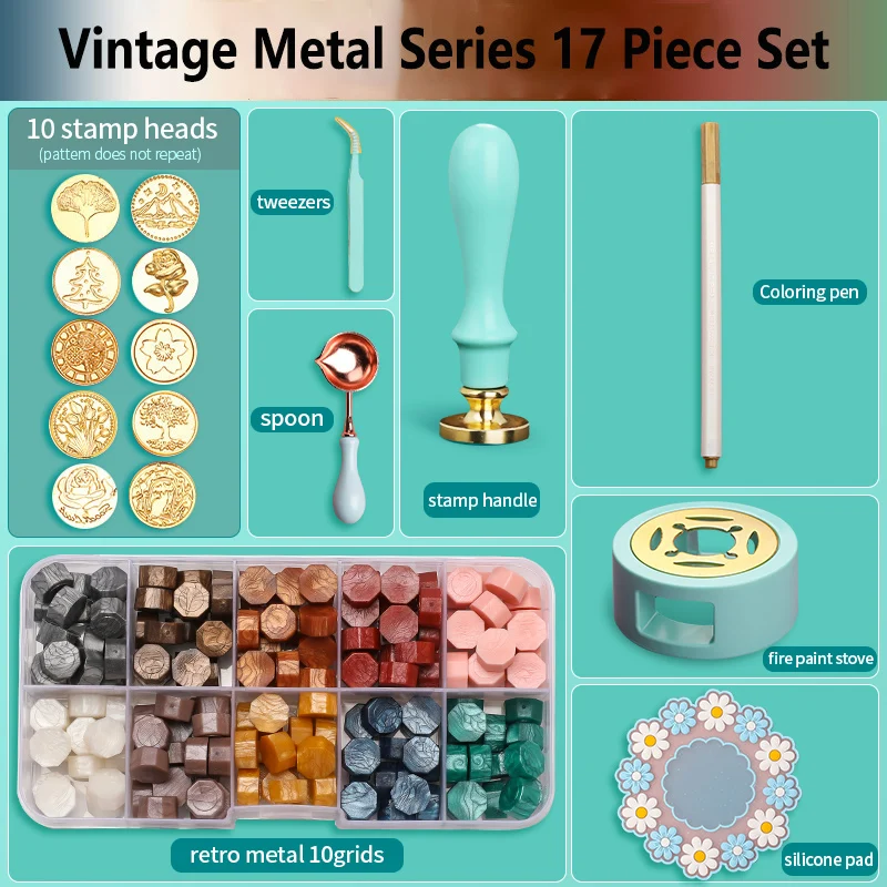 Wax Seal Stamp Set Lacquered Stamp Sealing Wax Kit DIY Craft Supplies  Scrapbooking Wedding Invitation Decorative Sealing Wax Set - AliExpress