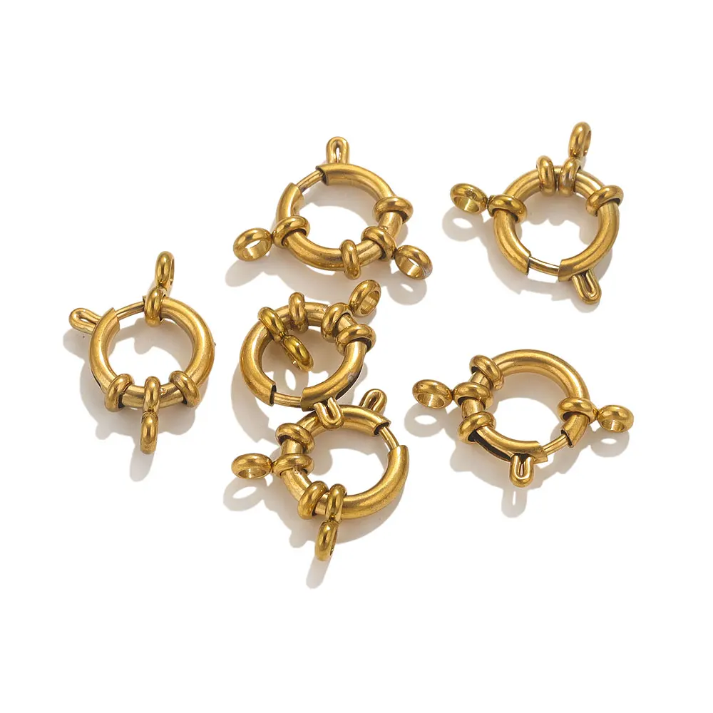 4pcs Stainless Steel Round Spring Clasps For Jewelry Making Lobster clasp Connectors DIY Necklace Bracelet Jewelry Findings