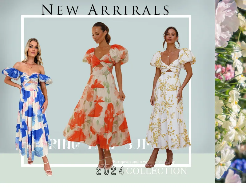 

Женское платье с пышными рукавами, элегантное приталенное платье с принтом, весна-лето