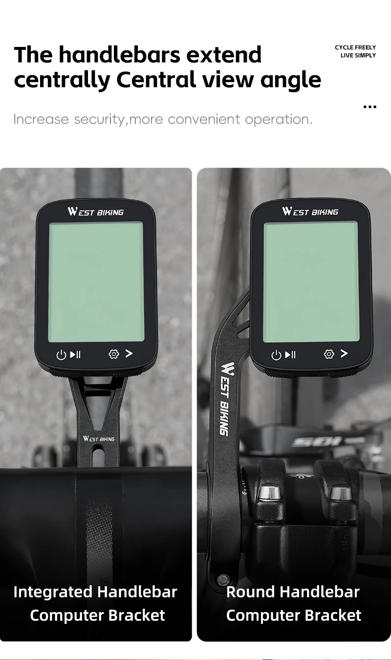 WEST BIKING Fahrradcomputerhalterung für Garmin/Bryton/Wahoo Tachometer, Fahrradbeleuchtung und Kamerahalterung, MTB-Rennradzubehör – Detail 6
