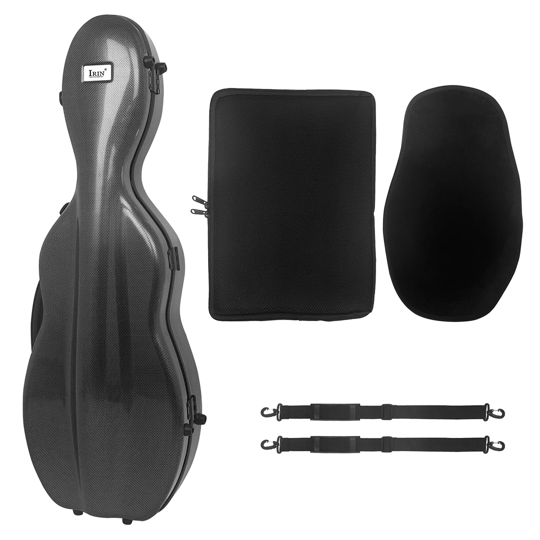 

4/4 Carbon Fiber Violin Case Box Shockproof Waterproof Portable Violin Storage Box with Hygromete Strap String instrument Parts