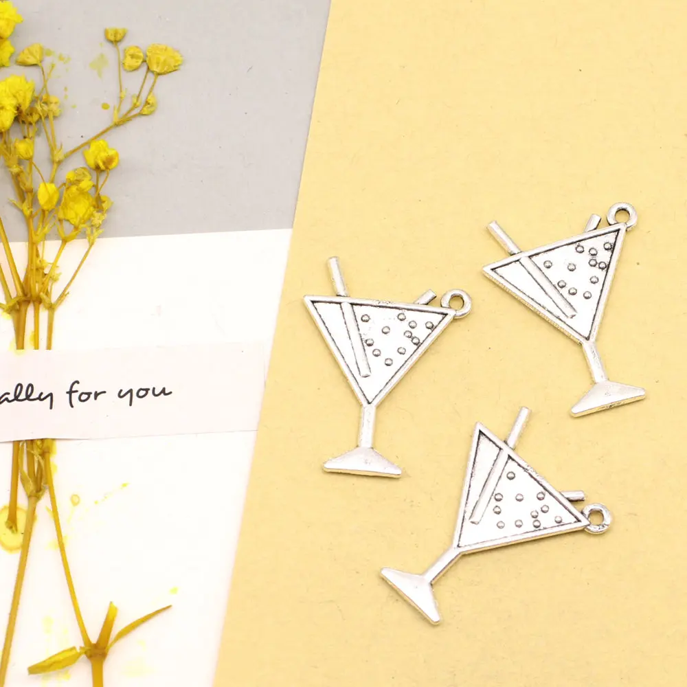 

5 шт. 32x23 мм Подвески для Винных Бокалов, ювелирные изделия, подвески, аксессуары для рукоделия, ювелирные изделия «сделай сам», античное серебряное покрытие