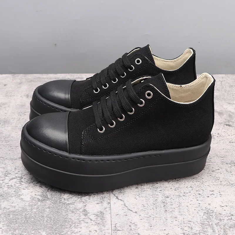 Men's Casual Shoes Heightening Design Shoes for Man Thick Soled Women's Sneakers All Black Fashion Men's Sneakers 3