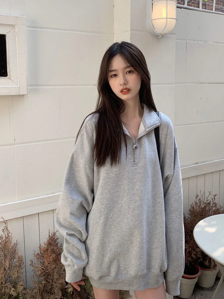 QWEEK Streetwear Harajuku Tops Girls Gohtic Harajuku Japan Kpop Casual Oversized  Hoodie Sweatshirt - Karanube