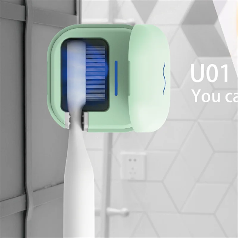 UVC Mini Portable Toothbrush Sanitizer Box Wireless USB Rechargeable Antiseptic UV Disinfector Ultraviolet Dental Shelf Travel