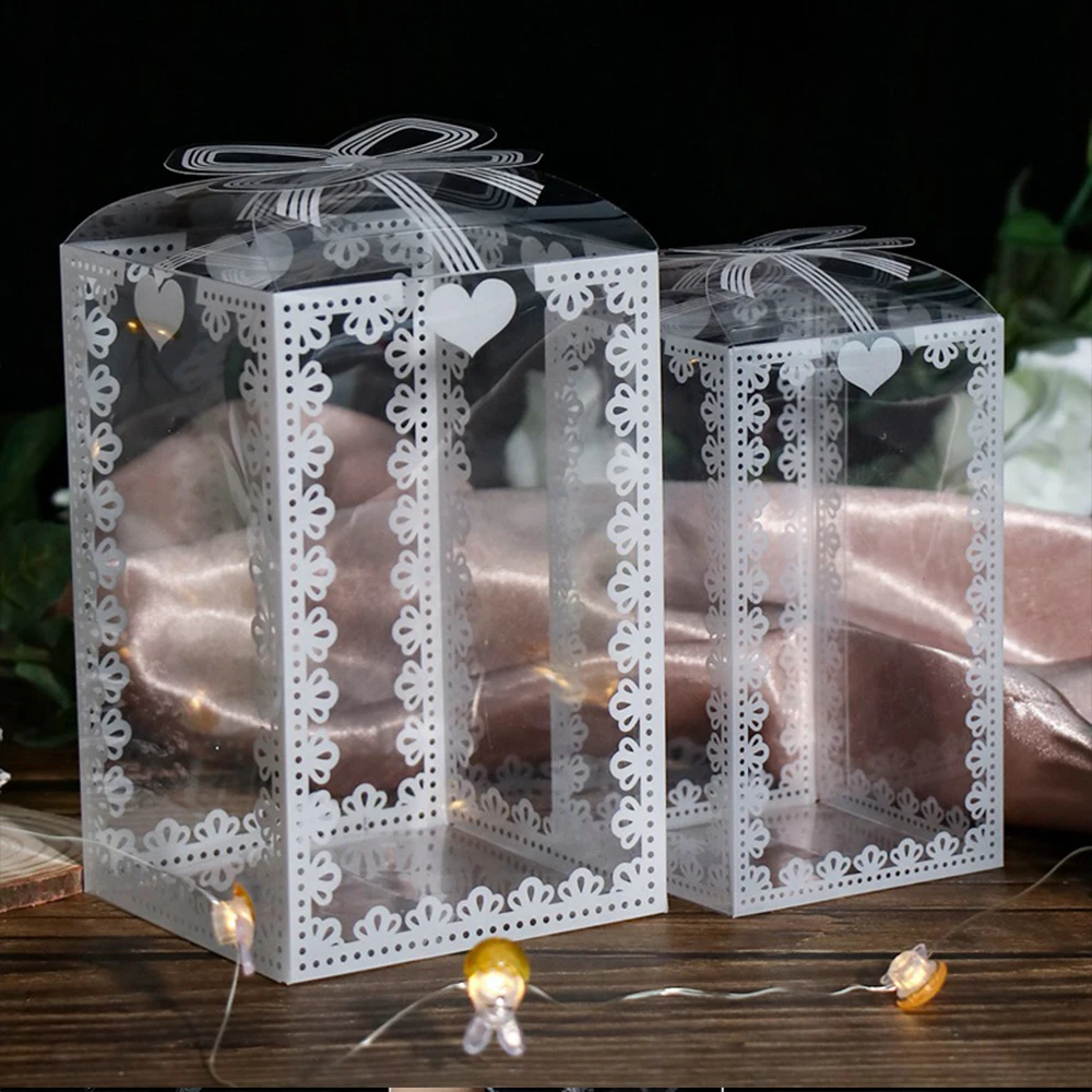 10Pcs Transparent PVC Candy Favor Gift Packaging Boxes, Clear Plastic Wedding Party Bir... - SKU PCGB1022 - UGI Packaging