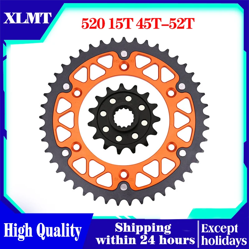 

15T 45T-52T Motorcycle Front and Rear Sprocket 520 Chain For 620 640 690 790 890 LC4 ll R Rally SM Ltd.Ed SMC SMR Adventure