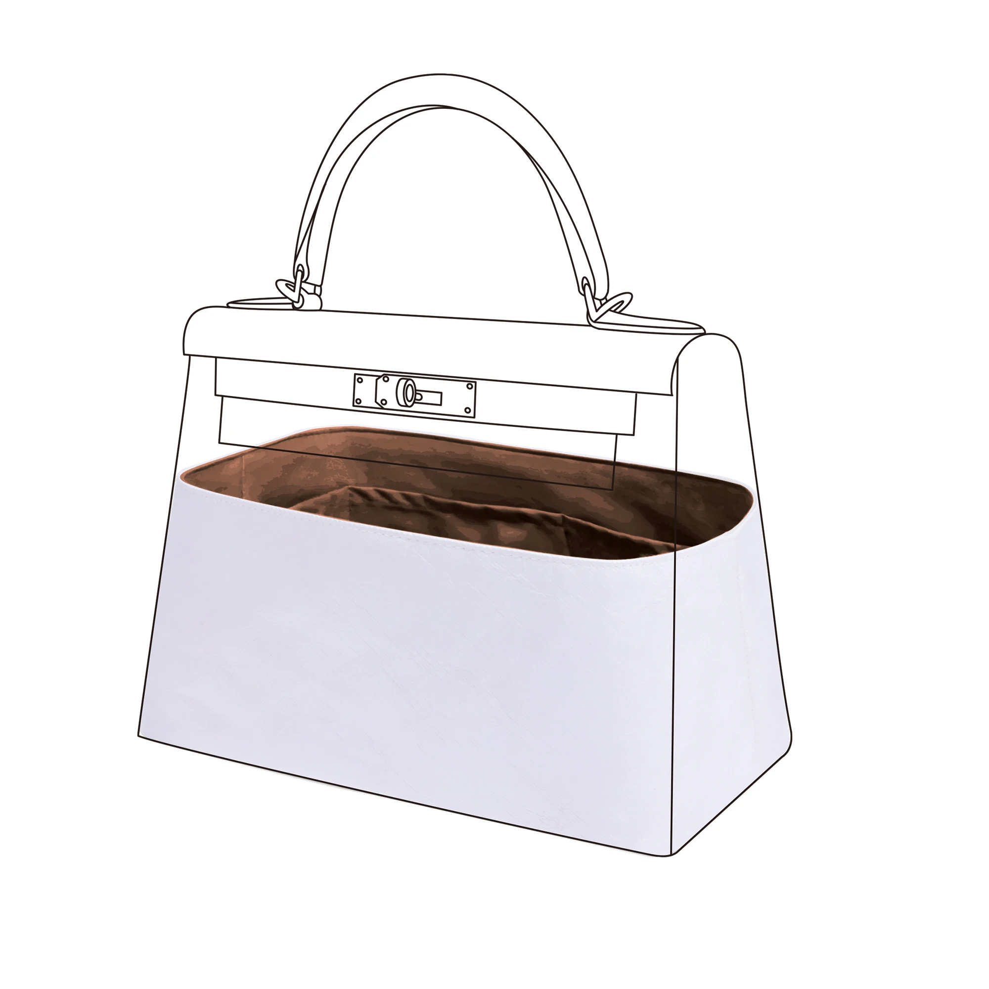 thumbnail image 1 of Organizador de bolsos liviano DGAZ para bolso Evelyne de Hermes, interior de bolso de seda y papel dupint para bolsos de lujo, 1 of 5