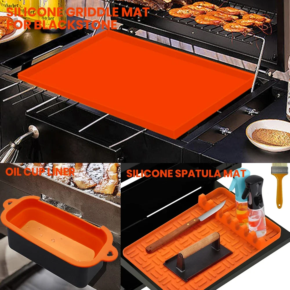 BBQ Grill Mat Pizza Oven Cover Griddle Cover Heavy Duty Silicone Grill Mat for Griddle with Protection Accessories Outdoor Protect