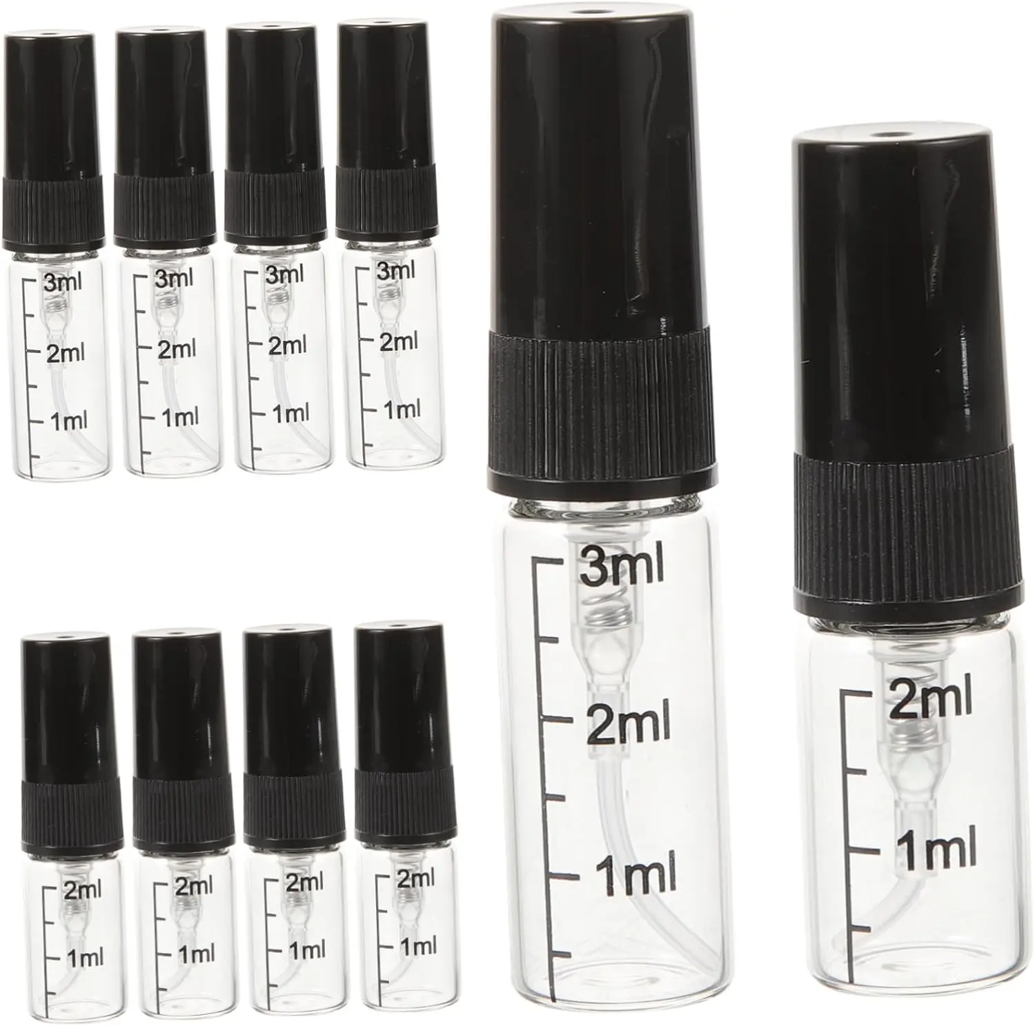

1PCS Glass Spray Bottle with Scale Mini Portable Small Sample Sprayer Refillable Sprayer Travel Size Empty Liquid Sub-bottling
