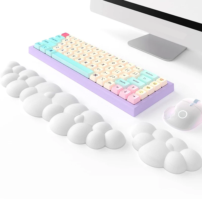 

3D Press Cloud Wrist Rest Holder Non-slip Soft Silicone Toy Keyboard Mouse Hand Pad Relax Mat Support Protector