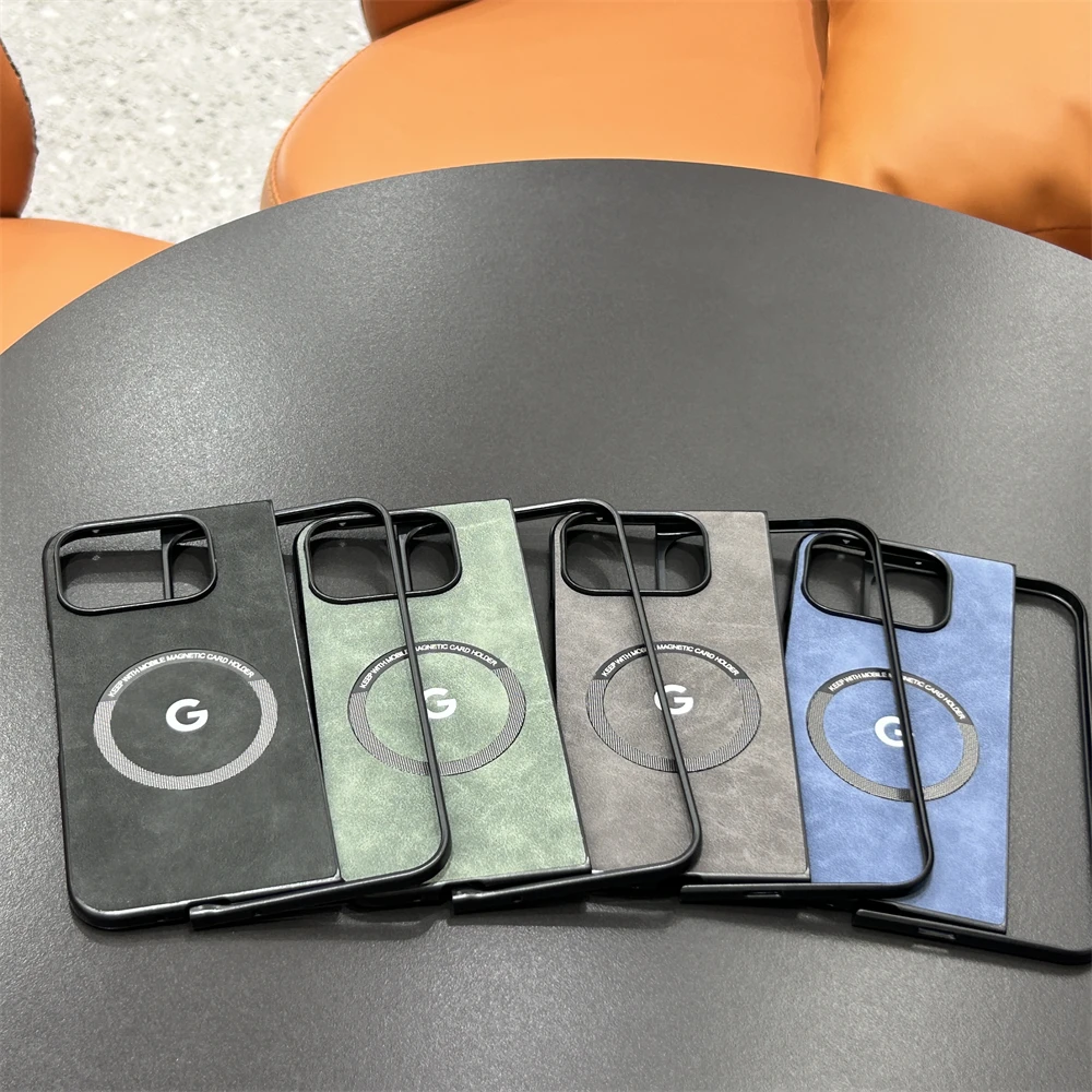 Magsafe Sheepskin Leather Magnetic Phone Case with Wireless Charging Cover