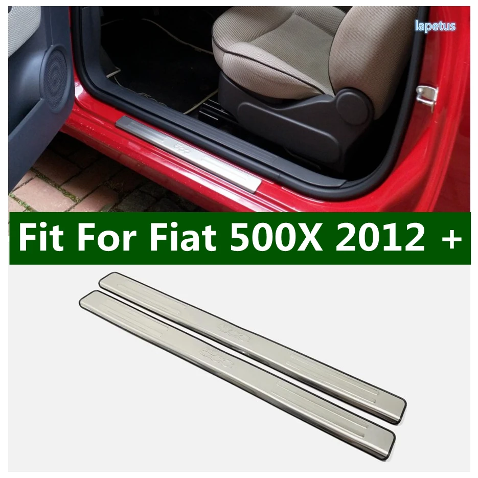

Car Styling Inner Door Sill Scuff Plates Cover Trim Protector Fit For Fiat 500X 2012 - 2018 Interior Car Accessories