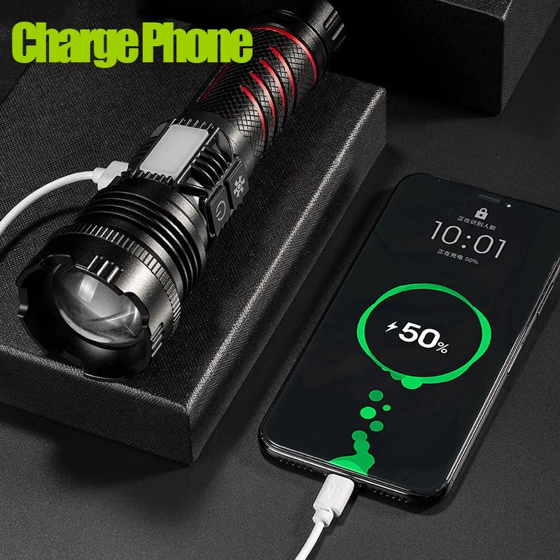 Torche Lampe de Poche LED Rechargeable, Lampe Torche led 2000 Lumens