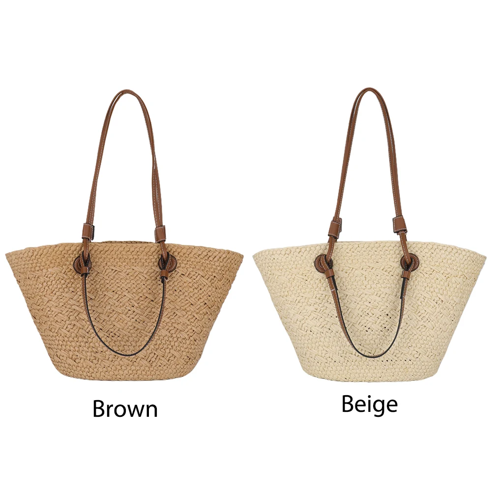 Woven Paper Rope Tote Bag for Women Summer Beach Outdoor