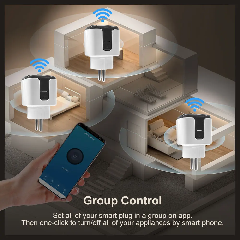 Tuya Smart Plug WiFi Socket With Timing/Countdown/Power Monitoring Function, Sup