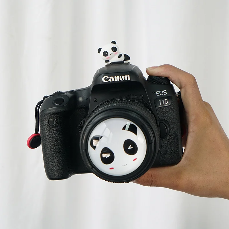 Adorable Cartoon Camera Lens Cap & Hot Shoe Cover Set - Universal Decorative Protector