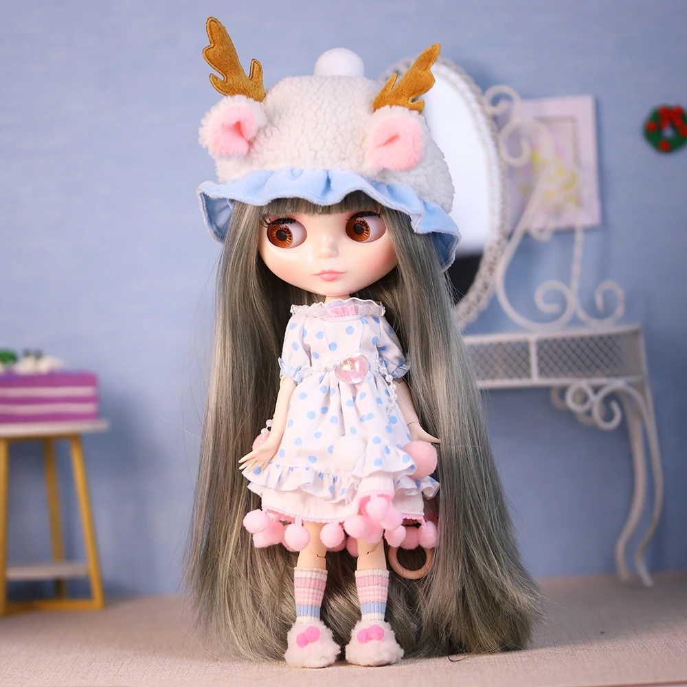 ICY DBS Blyth doll white skin joint body colorful hair glossy,matte face nude doll and set doll dress up game gift fot girl 2