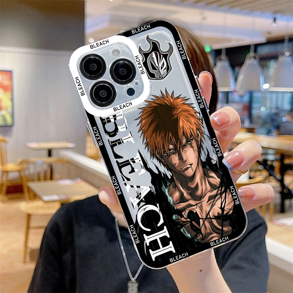 thumbnail image 1 of BLEACH Anime funda de teléfono para iPhone 15 14 13 12 11 Mini Pro Max X XR XSMax 6S 6 7 8 Plus SE20 cubierta transparente, 1 of 5