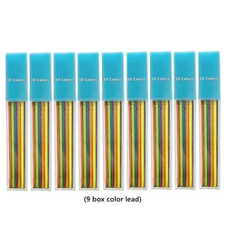 Kawaii 2.0 mm Mechanical Pencil Set with Sharpener and Color Leads (9 box color lead)