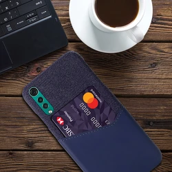 Premium Anti - Skid Fabric Smartphone Case for LG VELVET (Navy Blue)