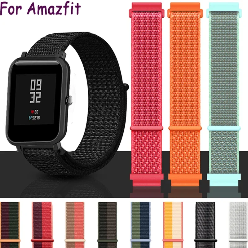 

Band For Amazfit GTS/2/2e/4/3/mini GTR 2/3/Pro/4/U/stratos 2 3 Nylon Watch Bracelet watchband 20mm 22mm Correa Amazfit bip strap