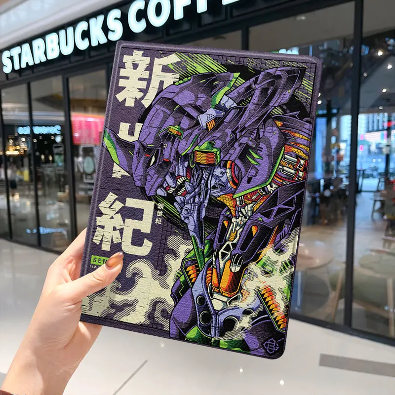 

Neon Genesis Evangelion Anime Periphery EVA Apple 2021 iPad 9 Case Pro/mini/air Book Three Fold Mobile iPad Case Tablets