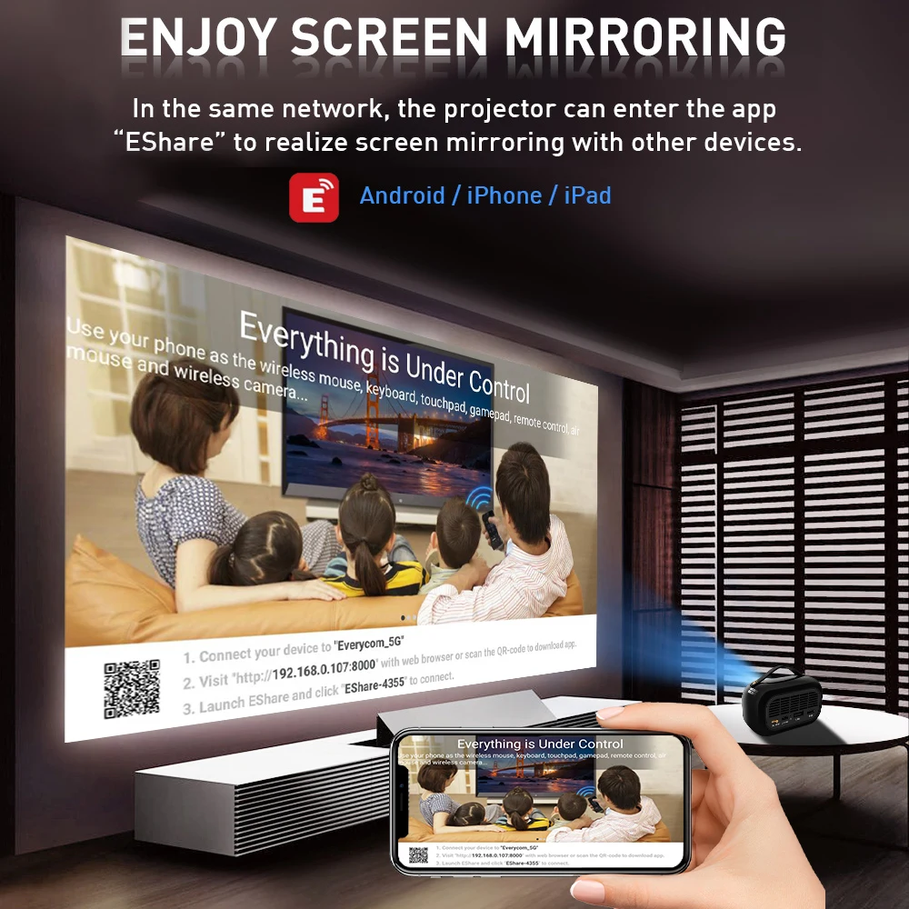 Everycom-Mini Budgétaire De Cinéma Intelligent D023 4K, Android.