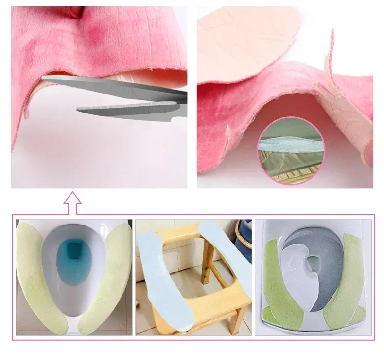 Washable and Thickened Bathroom Accessories Toilet Seat Cover Soft and Comfortable Warm Bathroom Accessories. Pad Covers Bowl