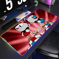 Mousepads Gaming MousePad LED Table Cuphead Pads Backlit Rubber Desktop XXL RGB Desk  Micro USB 2