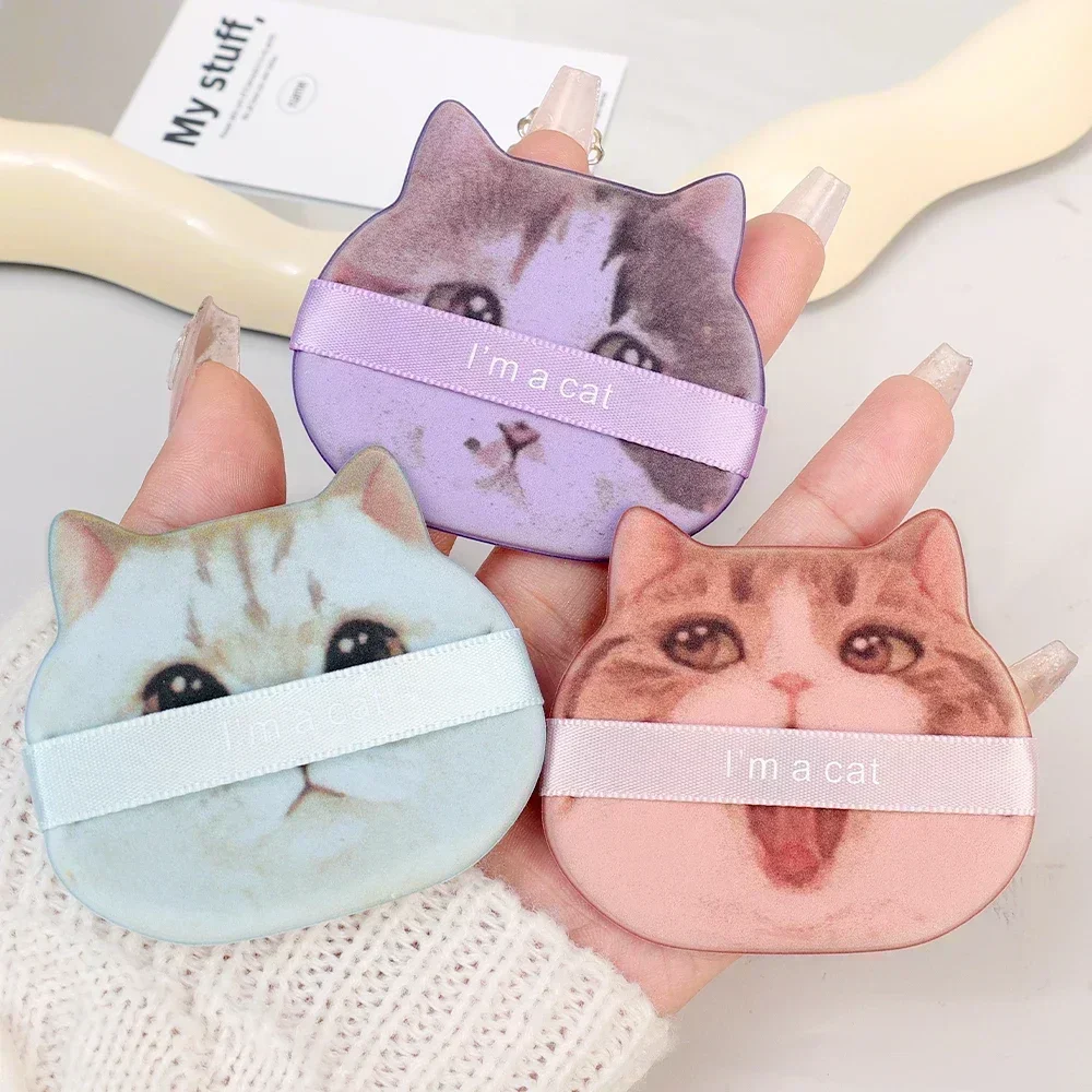 Cute Cartoon Cat Cosmetic Puff Dry Wet Dual-use Double Side Makeup Puffs Air Cushion Foundation Concealer Cream Powder Sponge 5