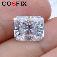 COSFIX 0.5-6ct Rare Radiant Cut Moissanite Loose Stone Real D Color Lab Grown Super White Certified Radiant Moissanite Diamonds 1