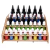64 Pots Wooden Craft Paint Rack Miniatures Organizer Brush Paint Holder for DIY Art Painting Spraying Hobby Tools Bottle Shelf 4