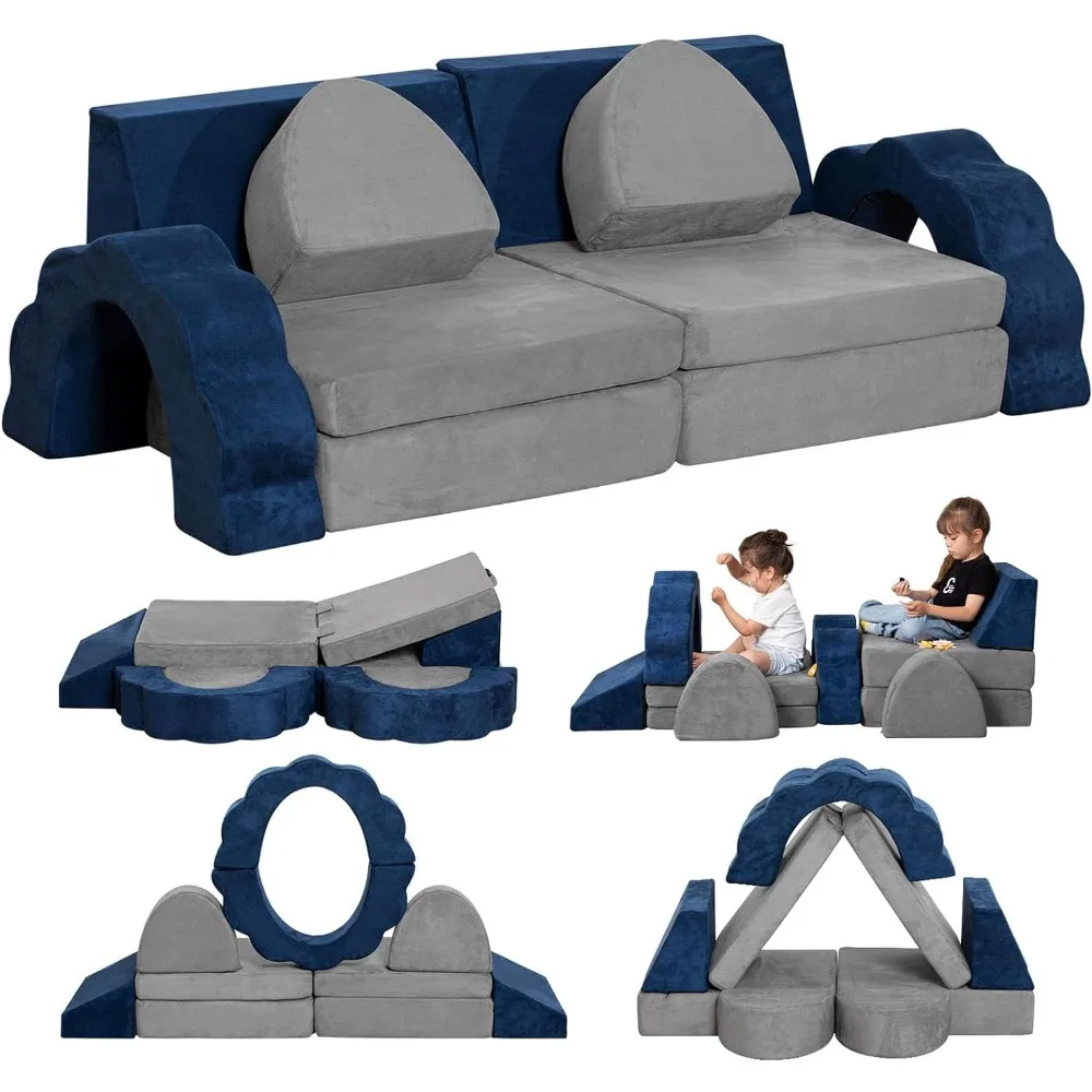 

Multifunctional Foam Play Couch Indoor Children's Sofas Imaginative Convertible Foam Couch for Creative Kids Mini Sofa 10PCS