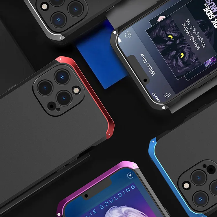 Luxury Shockproof Element Metal Case For Iphone 15 14 Plus 13 12 Pro Max Mini Hin Hard Aluminium Alloy Hybrid Plastic Back Cover