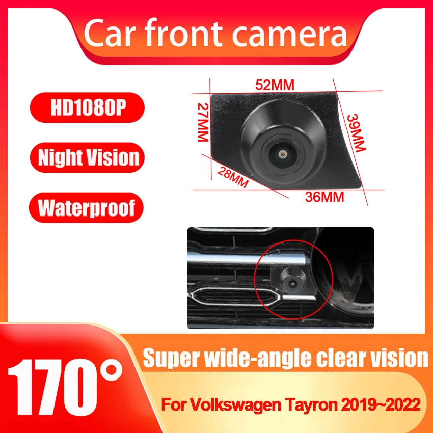 

HD AHD CCD 1080P Fisheye Car Front View Parking Positive Logo Camera For Volkswagen Tayron 2019 2020 2021 2022 Waterproof