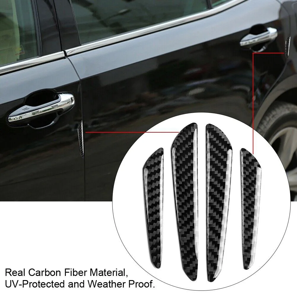 

4 Pcs Car Carbon Fiber Door Edge Guard Bumper Protector Strips Trim Cover Decor 2024 Hot Sale Brand New And High Quality