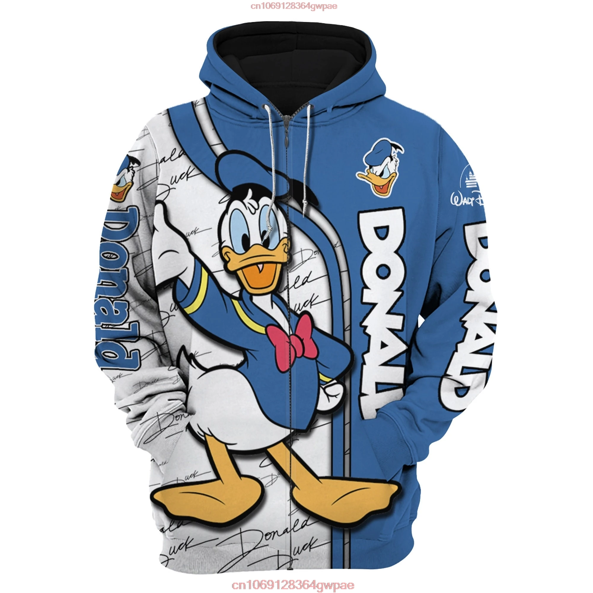 Donald Duck Disney Unisex Cartoon Graphic 3D Hoodie Retro Casual